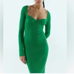 H&M green midi dress